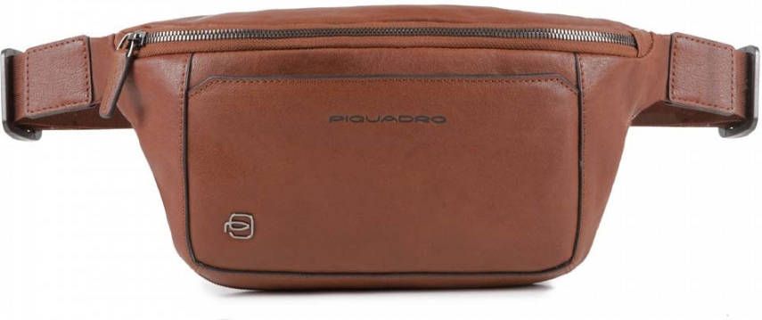 Piquadro Black Square Bum Bag iPad Tobacco Leather