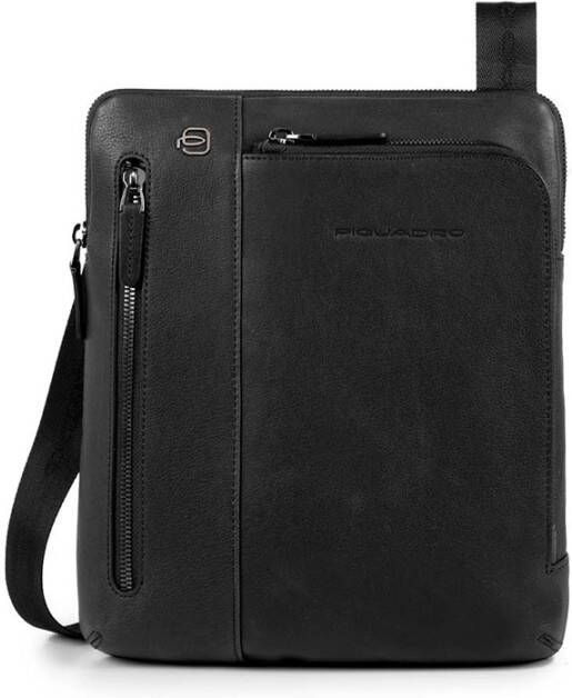 Piquadro Black Square Crossbody Bag iPad Air/Pro Black