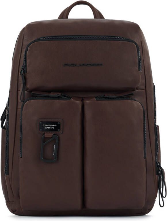 Piquadro Harper Computer Backpack 15, 6" Dark Brown