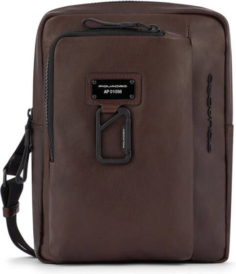 Piquadro Harper iPad Crossbody Bag Dark Brown