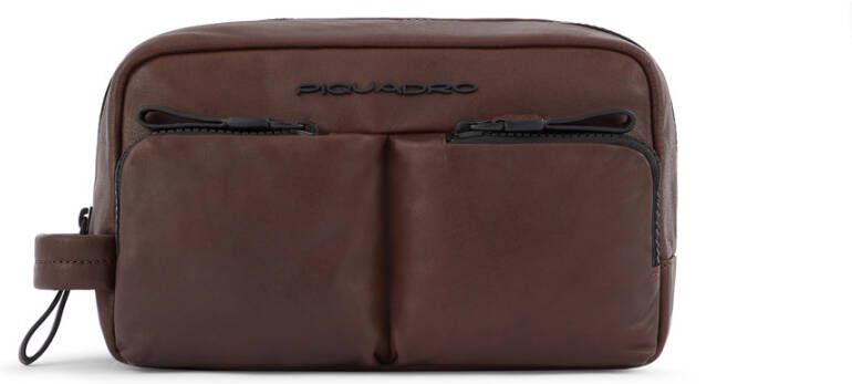 Piquadro Harper Toiletry Bag Dark Brown