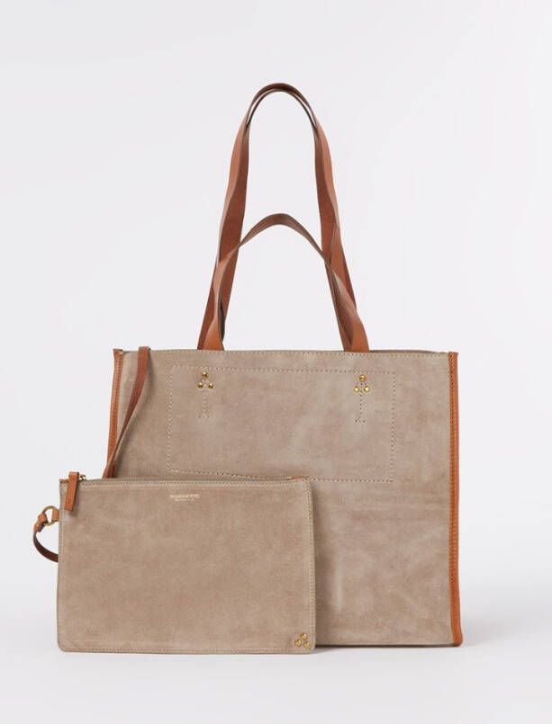 J&#xE9, r&#xF4, me Dreyfuss Leon shopper met leren details en etui