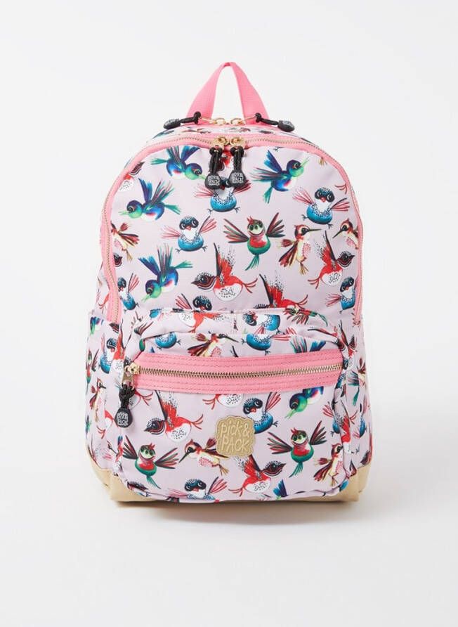 Pick & Pack Birds rugzak M met logoprint en 13 inch laptopvak
