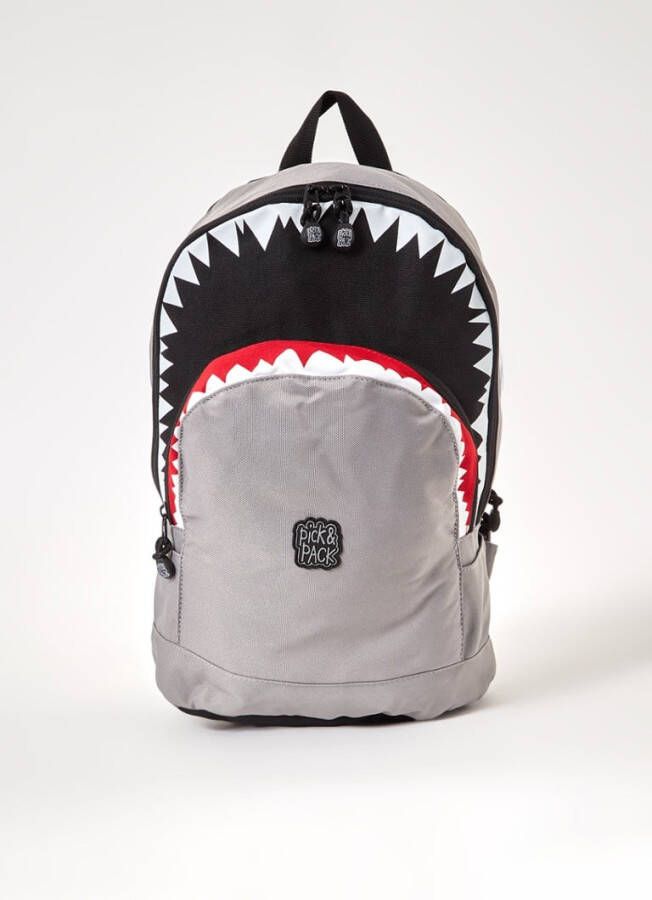 Pick & Pack Dagrugzak Shark Shape Backpack M 13 Inch Grijs