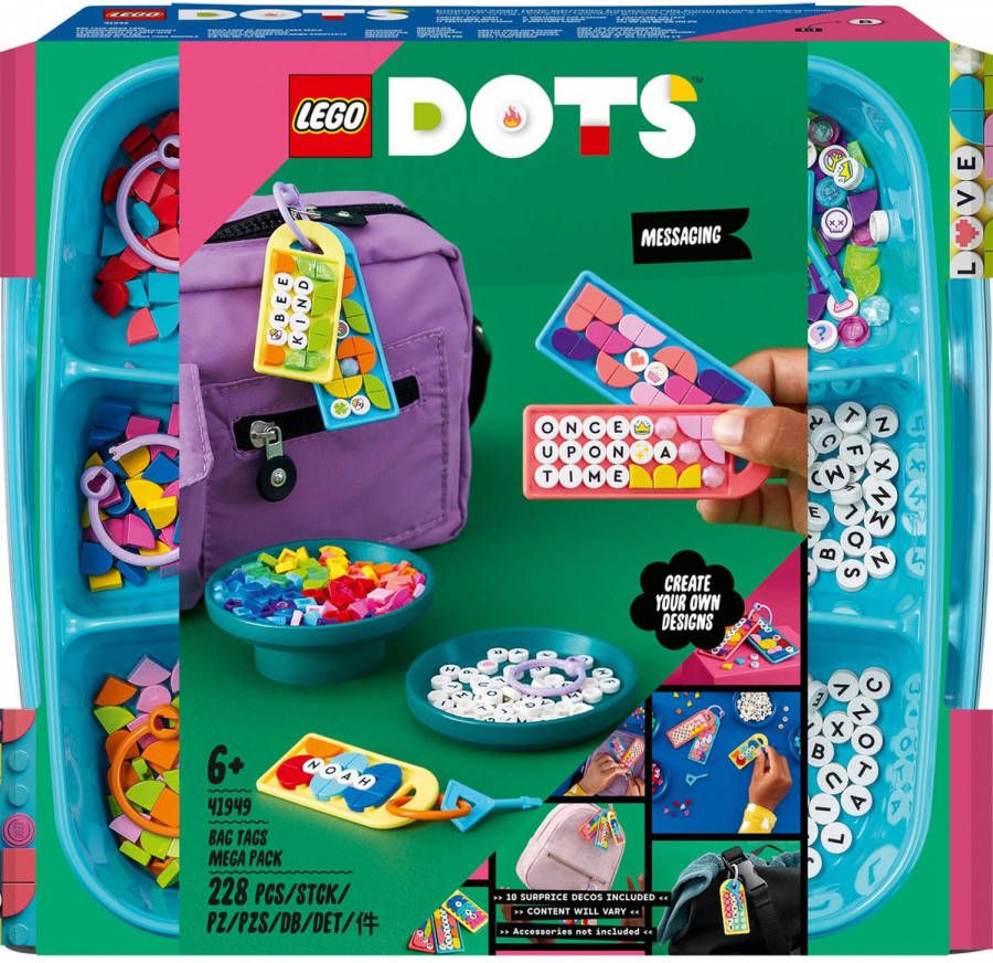 Lego DOTS Bag Tags Mega Pack Messaging 5 in 1 Craft Set(41949 )