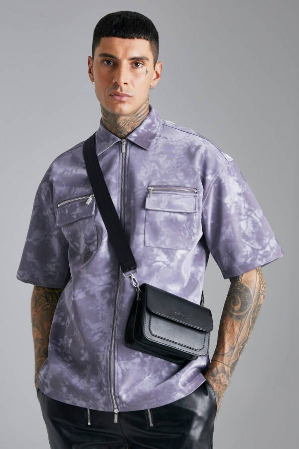 boohoo Official Nette Pu Schoudertas, Black