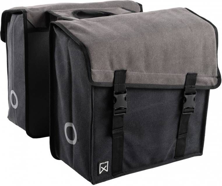 Willex Fietstas Dubbel 101 30 L Canvas Grijs En Zwart