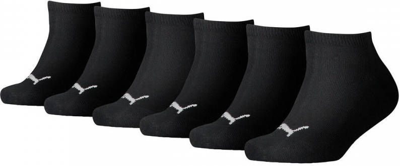 Puma sneakersokken met logo set van 6 zwart