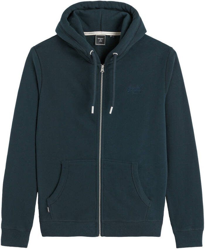 Superdry Felpe Uomo M2011883A ZUC Vintage Logo Ziphood Athletic Gray Marl , Grijs, Heren
