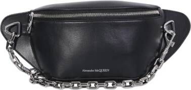 Black Biker belt bag , made of leather, it features a practical design ideal for a versatile look Alexander McQueen, Zwart, Dames