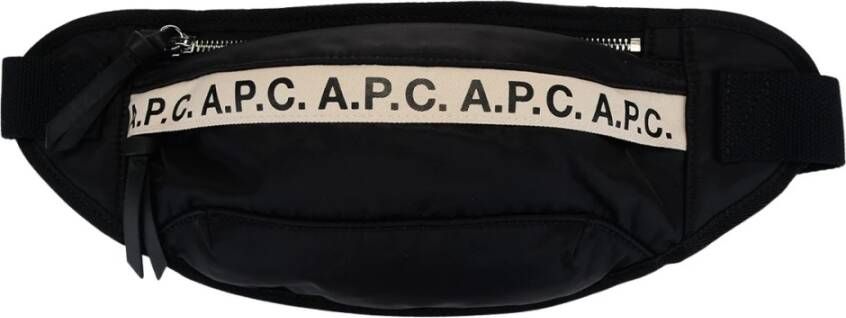 A.p.c. repeat logo beltpack , Zwart, Heren
