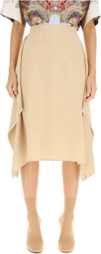 Burberry thea silk midi skirt , Beige, Dames