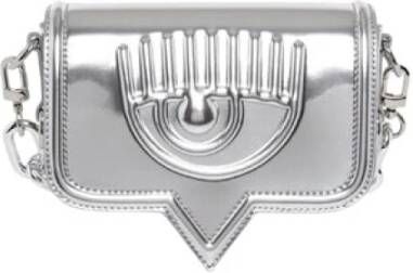 Chiara Ferragni Eyike Mirror Small Silver Crossbody Bag Collection, Grijs, Dames