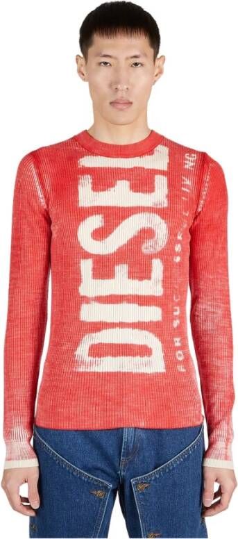 Diesel K Atullus Round Sweater , Rood, Heren