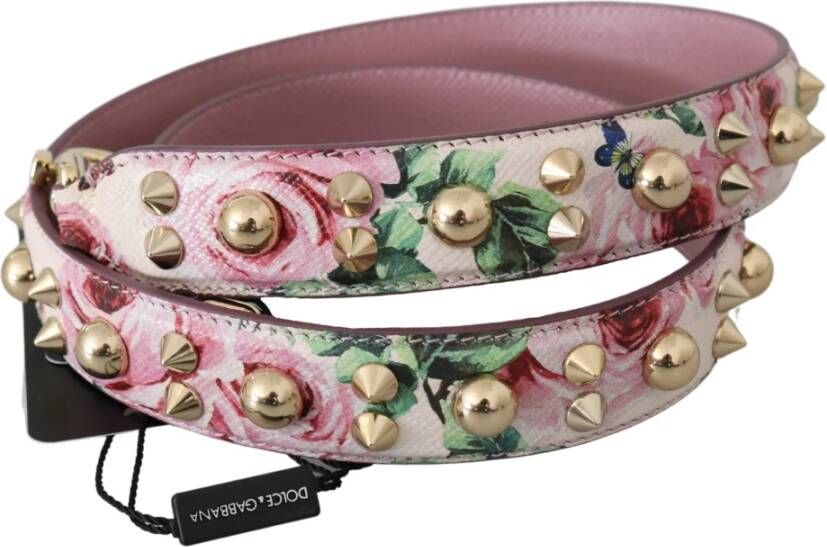 Dolce & Gabbana Floral Leather Shoulder Strap , Roze, Dames