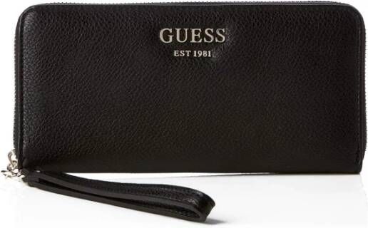 Guess Vikky Slg Large Zip Around black Dames portemonnee