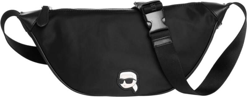 Karl Lagerfeld Schoudertas Ikonik 2.0ylon medium maan , Zwart, Dames