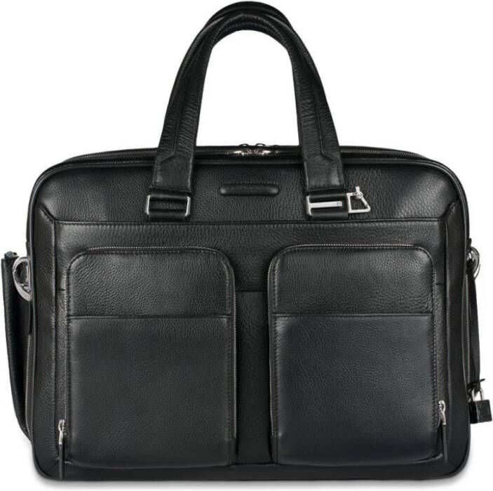 Piquadro Modus Expandable Computer Briefcase with iPad Compartment black