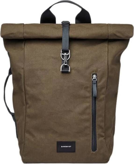 Sandqvist Dante Vegan olive with navy webbing backpack
