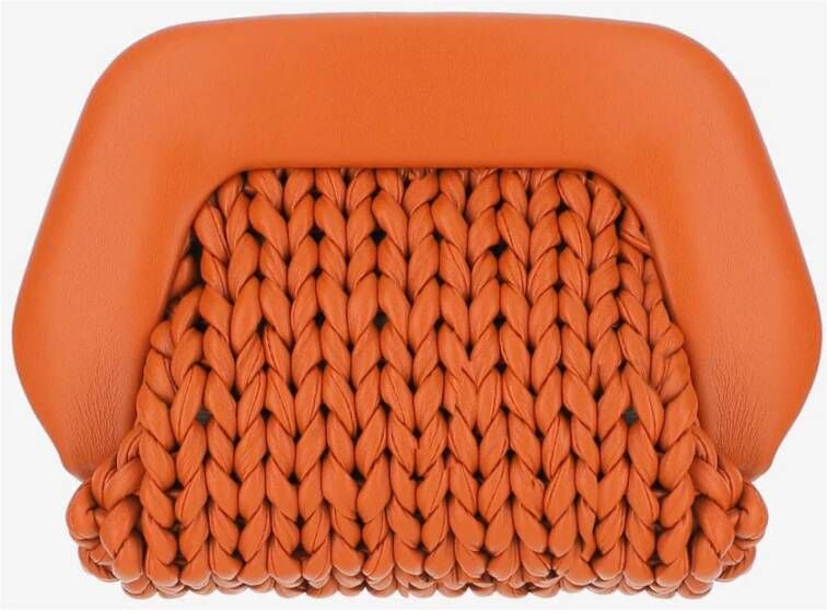 THEMOIRè Koppelingszak gemaakt van veganistisch nappa leer geweven ontwerp magnetische top sluiting gerecycled nylon voering verstelbaar en verwijderbare schouderband bruin gemaakt in Italië samenstelling 65% polyurethaan, 20% polyester, 15% katoen , Bruin, Dames