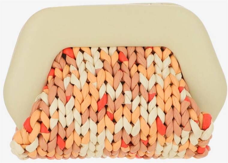 THEMOIRè Koppelingszak gemaakt van veganisch nappa leer geweven ontwerp magneche bovenste sluiting gerecycled nylon voering verstelbaar en verwijderbare schouderband ivoor, multi gemaakt in Italië enstelling 65% polyurethaan, 20% polyester, 15% katoen, 15% katoen, 15% katoen, 15% katoen, 15% katoen, 15% katoen , Rood, Dames