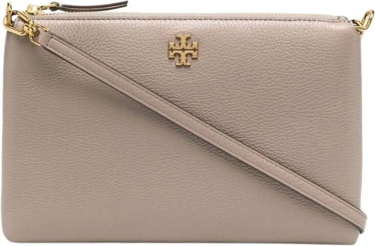 TORY BURCH Kira Pebbled Top Zip BAG , Grijs, Dames