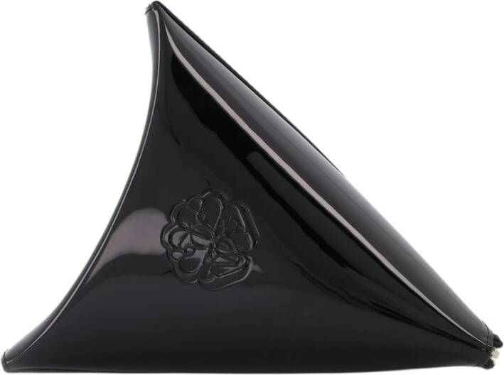 alexander mcqueen Het curve zakje in zwart lakleer , Zwart, Dames