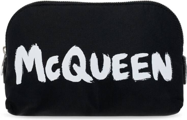 alexander mcqueen Wasbag met logo , Zwart, Dames