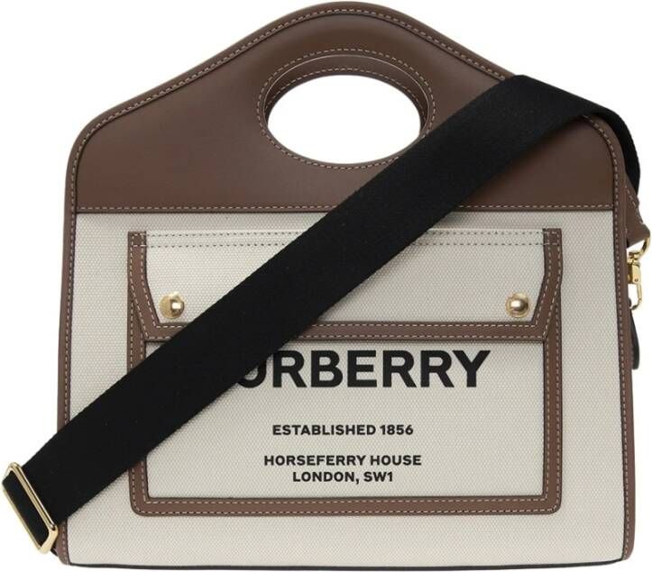 Burberry Pocket kleine schoudertas , Beige, Dames