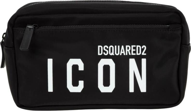 Dsquared2 Wash bag with logo , Zwart, Heren