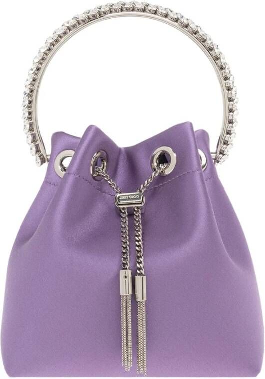 Jimmy Choo Bon Satijnen schoudertas , Paars, Dames