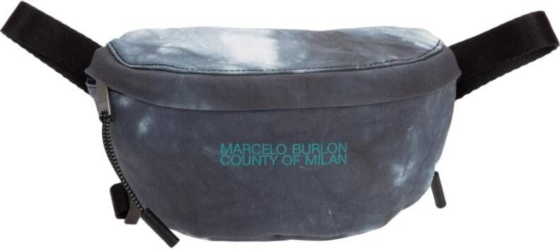 Marcelo Burlon men's belt bum bag hip pouch tie dye , Grijs, Heren