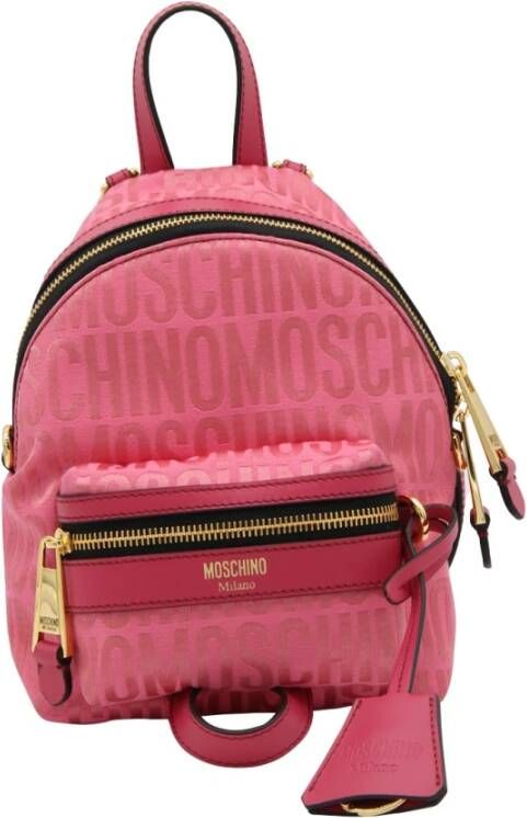Moschino Backpack with logo , Roze, Dames