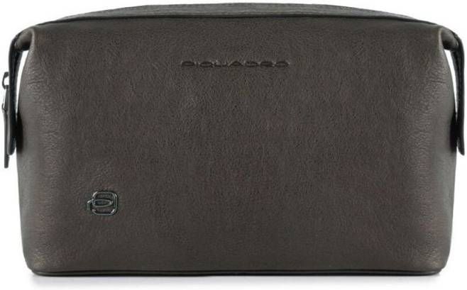 Piquadro Black Square Toiletry Bag Dark Brown