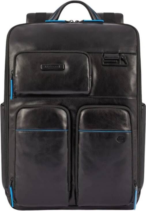 Piquadro Blue Square Computer Backpack With iPad Pro black backpack