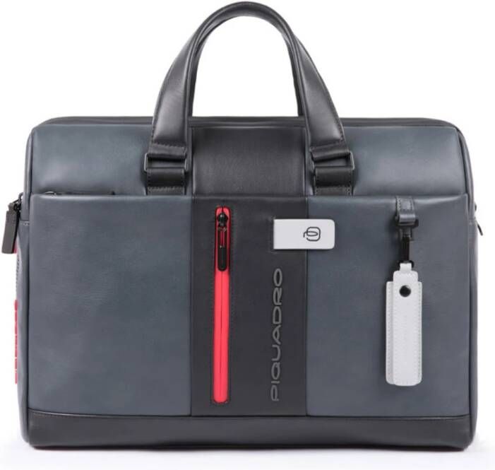 Piquadro Urban Computer Portfolio Briefcase with iPad Compartment grey / black