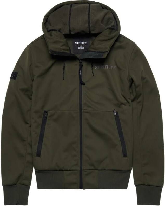 Superdry Code Tech softshell jack met capuchon en ritszakken