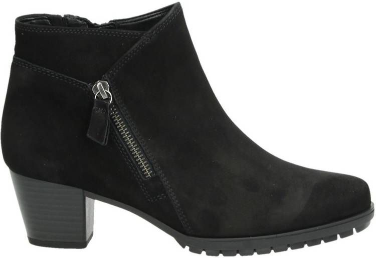 Gabor nubuck leren enkellaarzen zwart