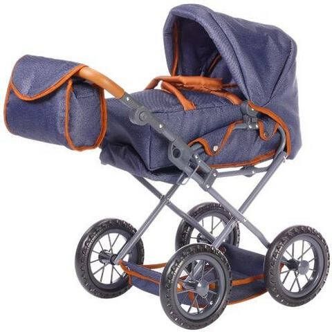 Knorrtoys ® Combi poppenwagen Ruby Dark Blue met luiertas
