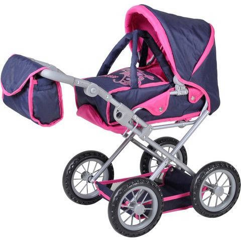 Knorrtoys ® Combi poppenwagen Ruby Diadem Pink met luiertas