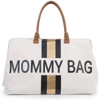 Childhome Mommy Bag Groot Canvas Grey Stripes Black/Gold