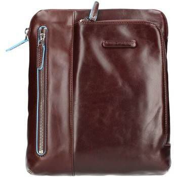 Piquadro Blue Square iPad Air/iPad Crossbody Bag Mahogany