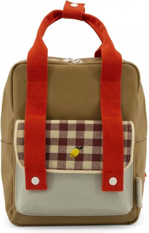 Sticky Lemon Gingham Backpack Small pool green apple red leaf green