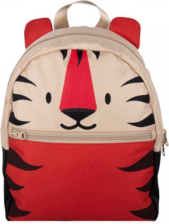 The Little Green Bag rugzak Fauna Tiger beige/rood