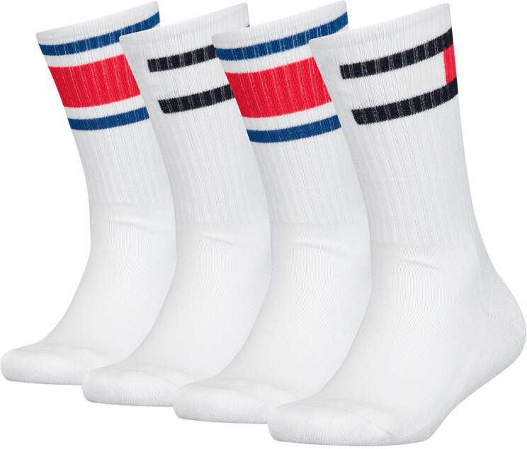 Tommy Hilfiger Sokken Kids Flag 4 Pack Wit
