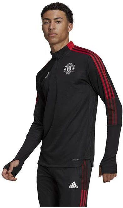Adidas Performance Senior Manchester United voetbalsweater training zwart/rood