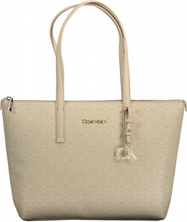 Calvin Klein shopper met all over logoprint ecru