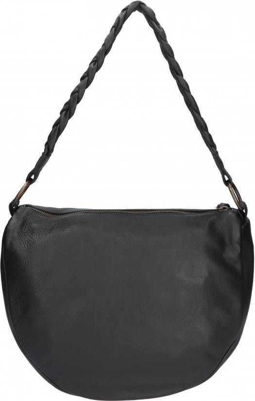Fred de la Bretoniere Soft Grain Leather Shoulderbag With Chain And Longhandle M black Damestas