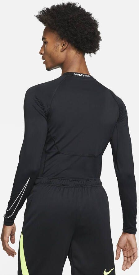 Nike Pro Dri FIT Herentop met lange mouwen en strakke pasvorm Black/White Heren