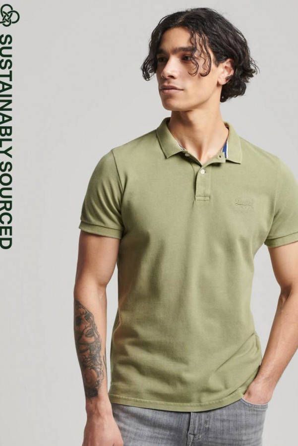 Superdry Vintage Destroyed regular fit polo van piqu&#xE9, katoen